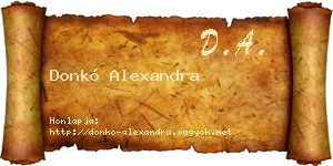 Donkó Alexandra névjegykártya